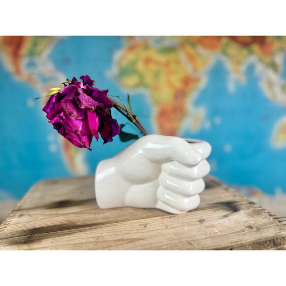 Vintage Ceramic Hand Vase - Picture 2 of 10